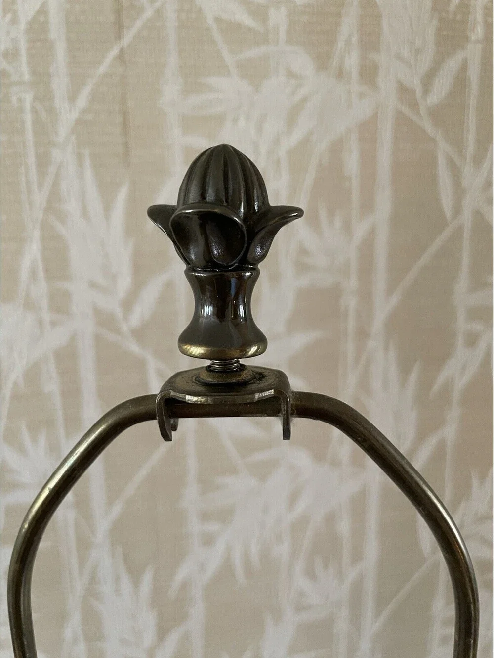 Vintage Marble & Brass Table Lamp – Ornate Base, Art Deco Style